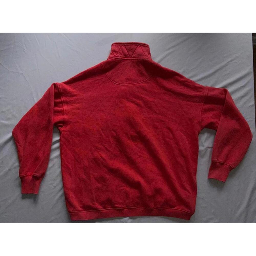 Aerie Red Quarter Button Pullover Sweatshirt XS - image 2